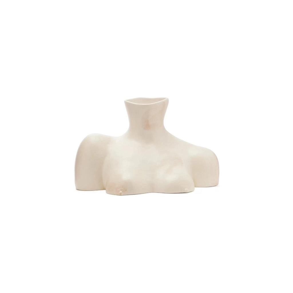 花瓶・フラワースタンド Anissa Kermiche Breast Friend White Vase ANISSA KERMICHE - BREAST FRIEND Vase - Semi-Gloss Marble White