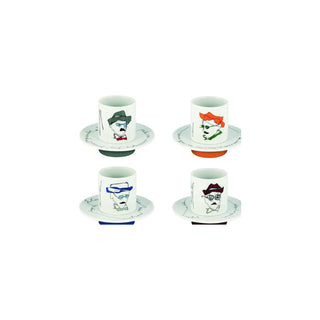 VISTA ALEGRE - HETERÓNIMOS Coffee Cup & Saucer Set (4 Cups & 4 Saucers)