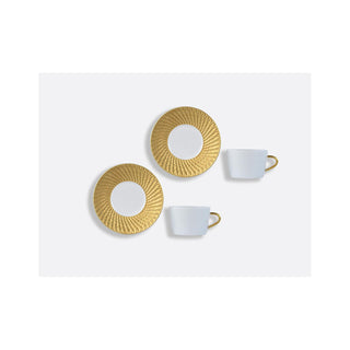 BERNARDAUD - Swirling Shadows Gold Coffee Cup & Saucer 2-Piece Set 150ML (1849-175 Cup