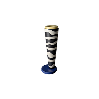 Zebra Pattern Vase-Blue Base