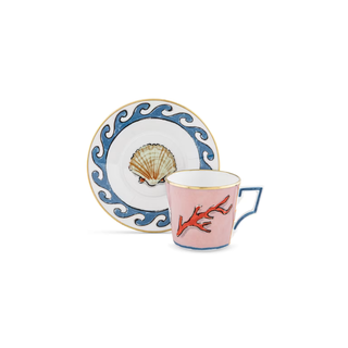 Neptune Series Coffee Cup and Saucer Set - Pink