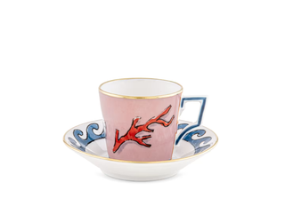 Neptune Series Coffee Cup and Saucer Set - Pink