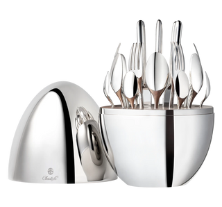 MOOD Silver Egg Flatware Set