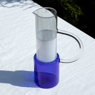 Handled Water Bottle - Frosted Transparent Blue
