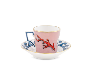 Neptune Series Coffee Cup and Saucer Set - Pink