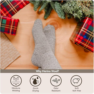 Merino Wool Socks Women, Moisture Wicking Socks Women 3 Pairs, Casual Athletic Crew Socks