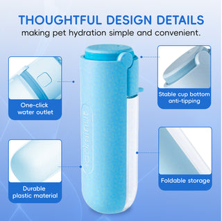 REDMINUT - PORTABLE PETS WATER DRINKING BOTTLE - 420ml (Blue)