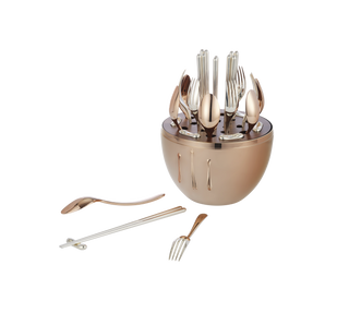 MOOD Rose Gold Egg Flatware Set