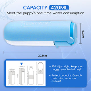 REDMINUT - PORTABLE PETS WATER DRINKING BOTTLE - 420ml (Blue)