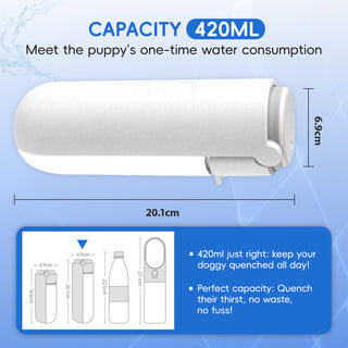 REDMINUT - PORTABLE PETS WATER DRINKING BOTTLE - 420ml (White)