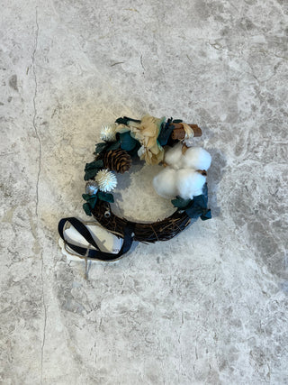 Mini Cotton Wreath Pendant