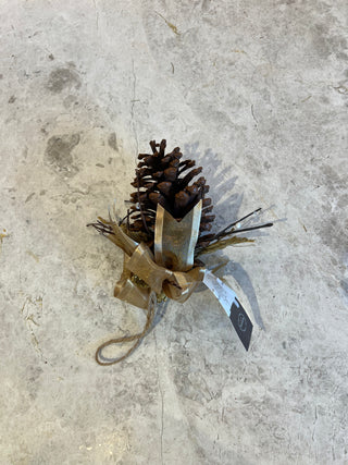 Natural Pinecone Bow Pendant