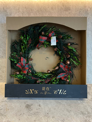 FLO-FLOS - Arborvitae Cross Fruit Drop Christmas Wreath