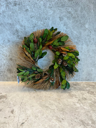 FLO-FLOS - Hydrangea Cedar Fruit Podocarpus Maple Leaf Leafless Tree Wreath