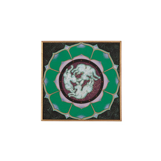 JIWU - Three Rabbits with Flame Motif | 20x20cm Decorative Panel